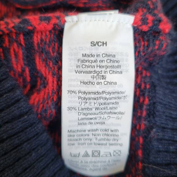 J. Crew Cheerful Fair Isle Sweater Mock Neck Red Birds Snowflakes Women Small - Picture 11 of 13